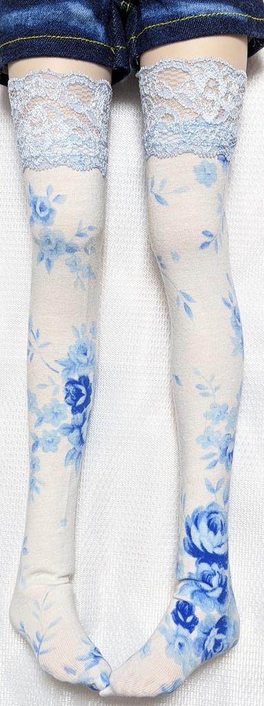 【2size】蒼バラ*オーバーニー(レース付)