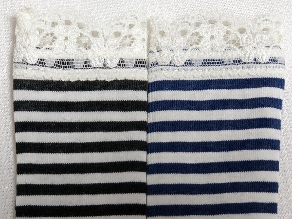 2色*レース付*ボーダーオーバーニーソックス