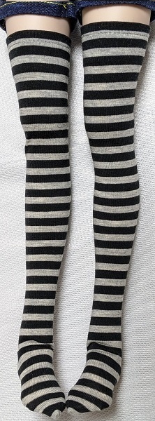 【5色】4㎜*ボーダー*オーバーニーソックス