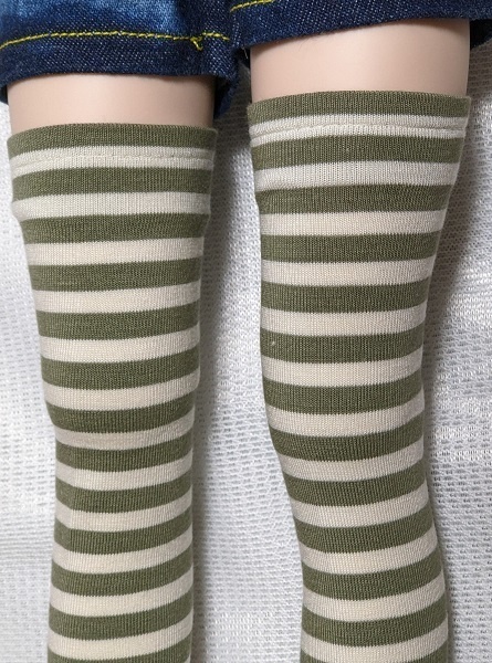 【5色】4㎜*ボーダー*オーバーニーソックス