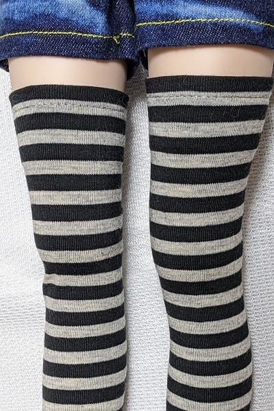 【5色】4㎜*ボーダー*オーバーニーソックス