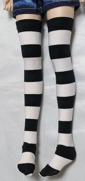 【2色】太*ボーダー*オーバーニーソックス