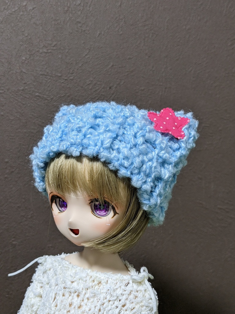 2色【ぬい＆ドール共通】ねこみみ＊ニット帽＊もこもこタイプ