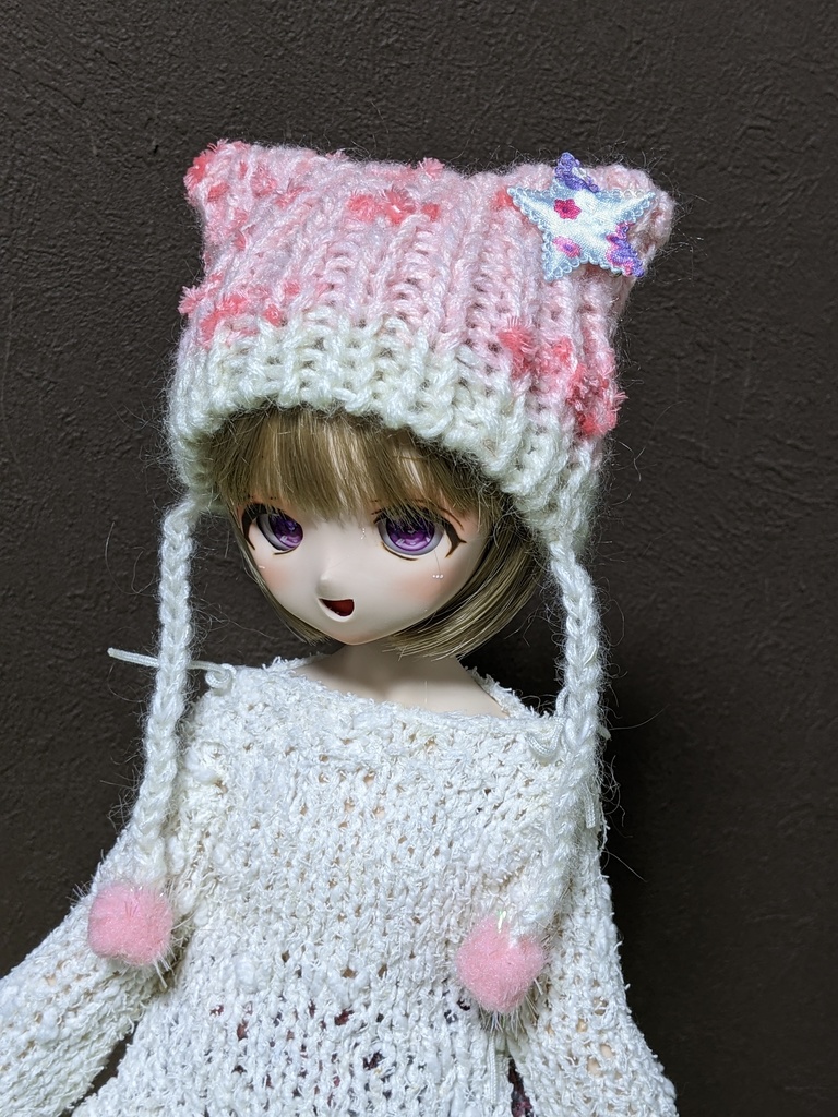 【ぬい＆ドール共通】ねこみみ＊ニット帽＊紐付き