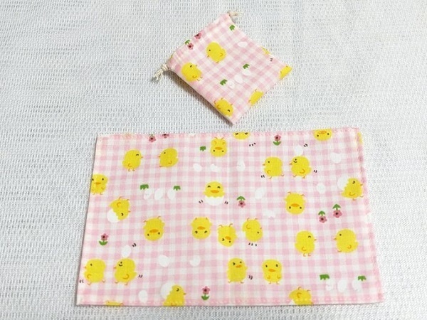 *1/4size*給食袋*ランチョンマット入*