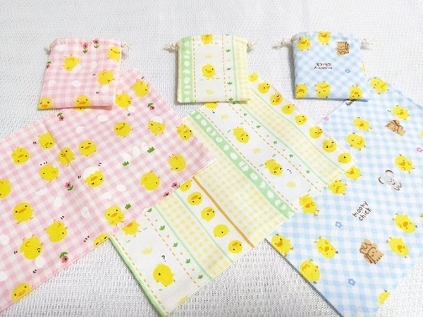 *1/4size*給食袋*ランチョンマット入*