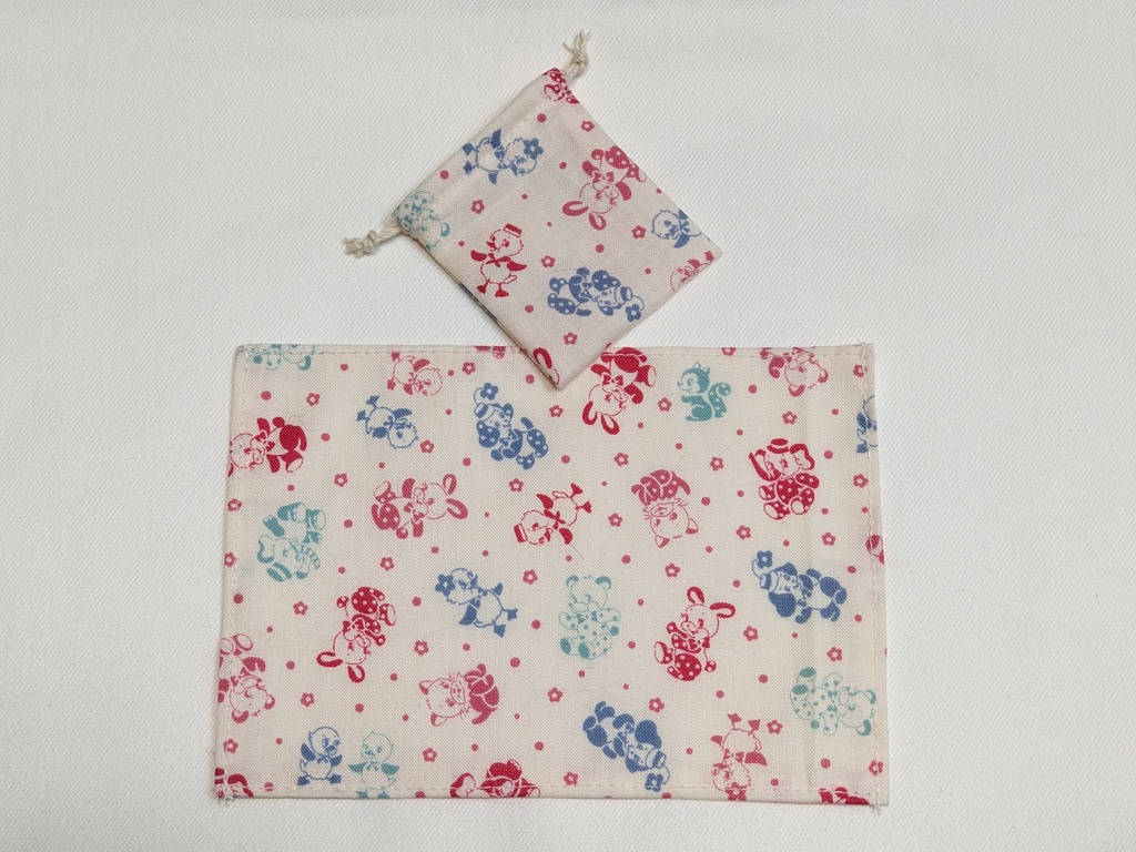 *1/4size*給食袋*ランチョンマット入*