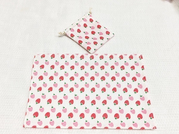 *1/4size*給食袋*ランチョンマット入*