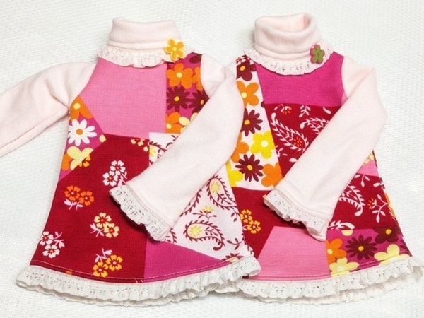 花柄*フリルチュニックワンピ