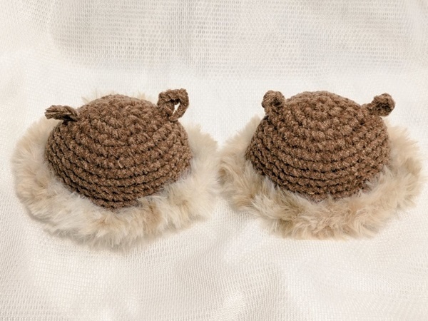 【2size】クマふわ帽子（茶系）