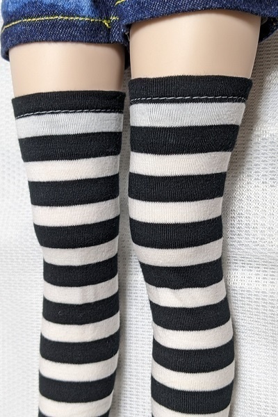 【太】白×黒＊ボーダー＊オーバーニーソックス