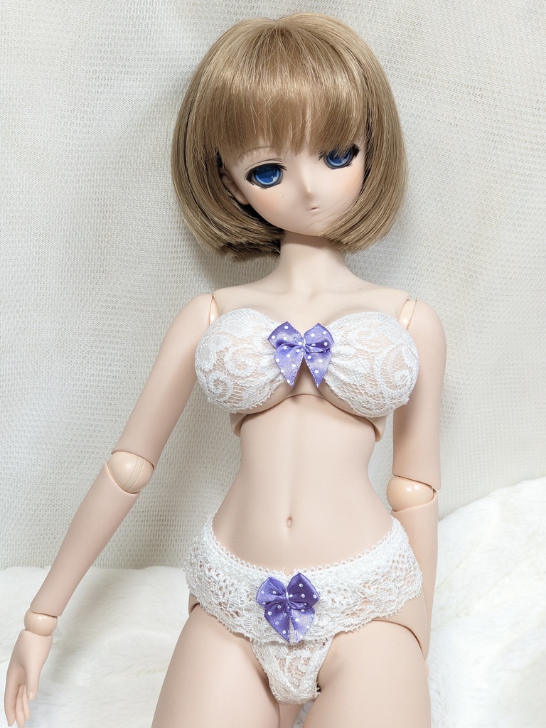 DD共通*チューブトップSET*水玉リボン