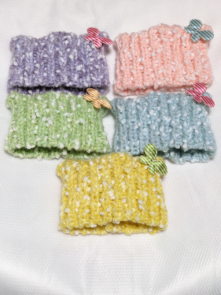 【ぬい&ドール共通】【5色】ねこみみ*ニット帽*雪ん子ネップタイプ