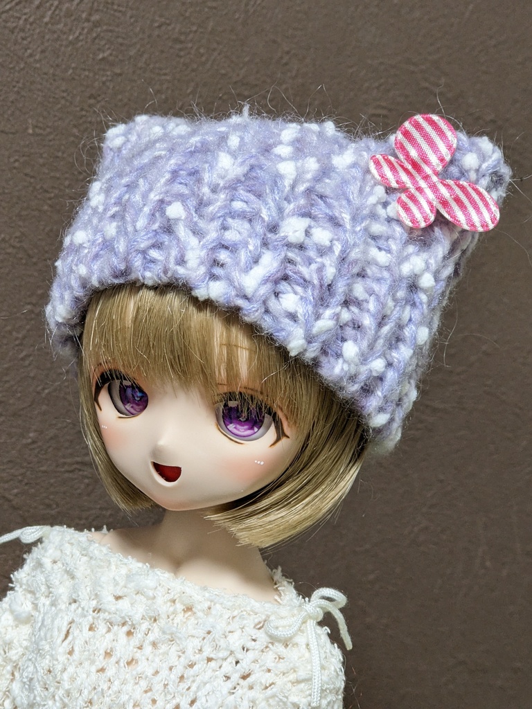 【ぬい&ドール共通】【5色】ねこみみ*ニット帽*雪ん子ネップタイプ