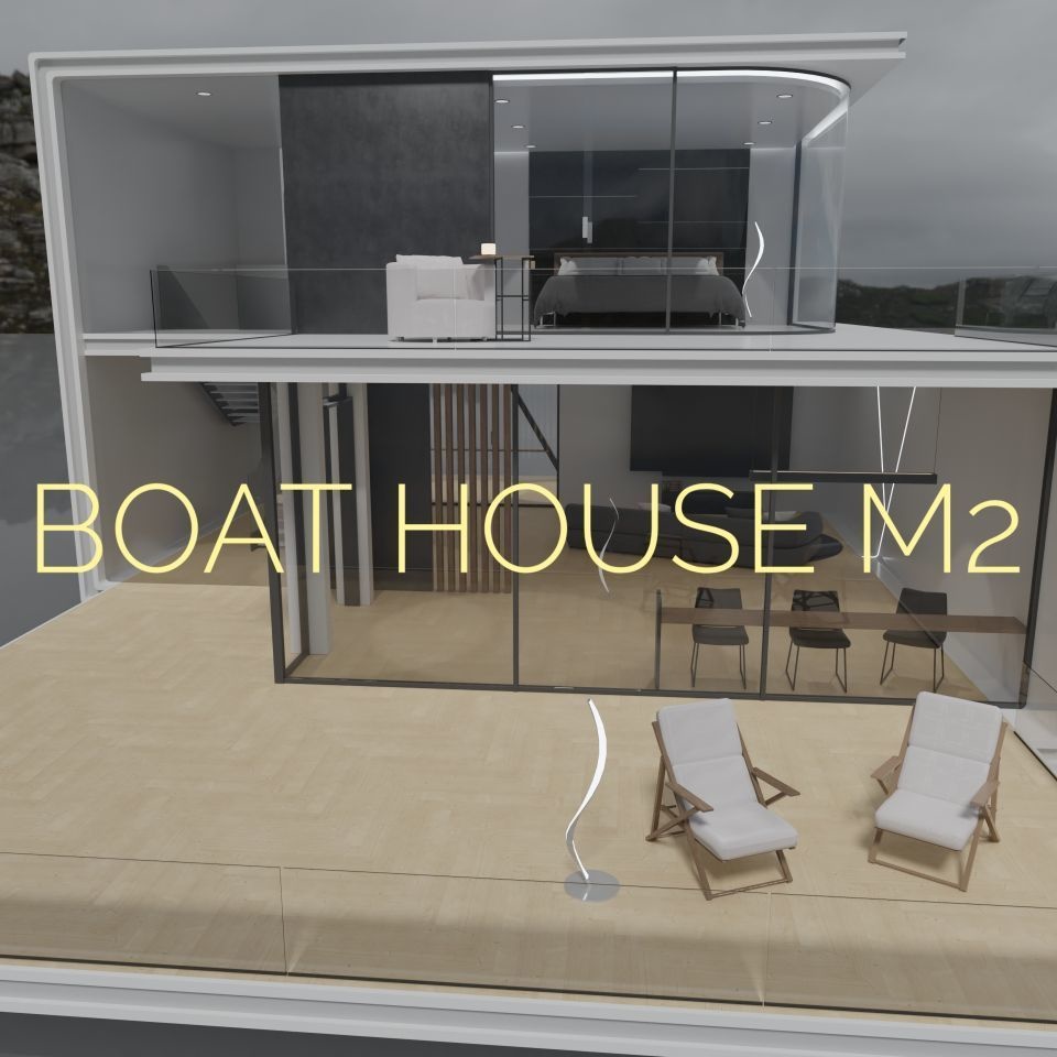 3Dモデル [Boat House M2]