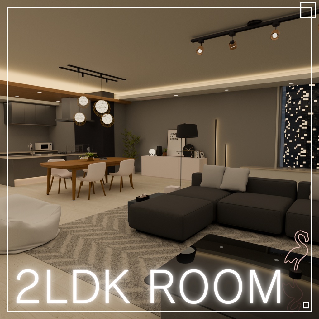 3Dモデル [2LDK Room]