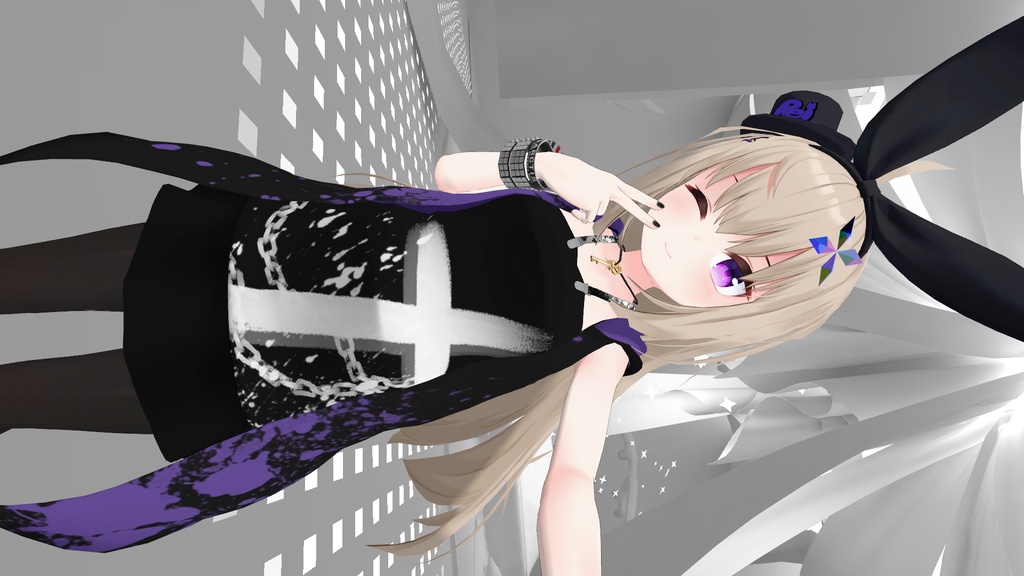 ノースリーブパーカースタイル追加パンクテクスチャ