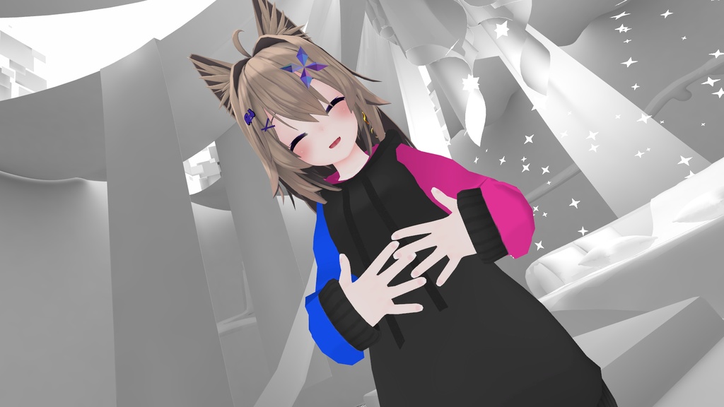 ワイドストリングパーカーバイカラー追加テクスチャ