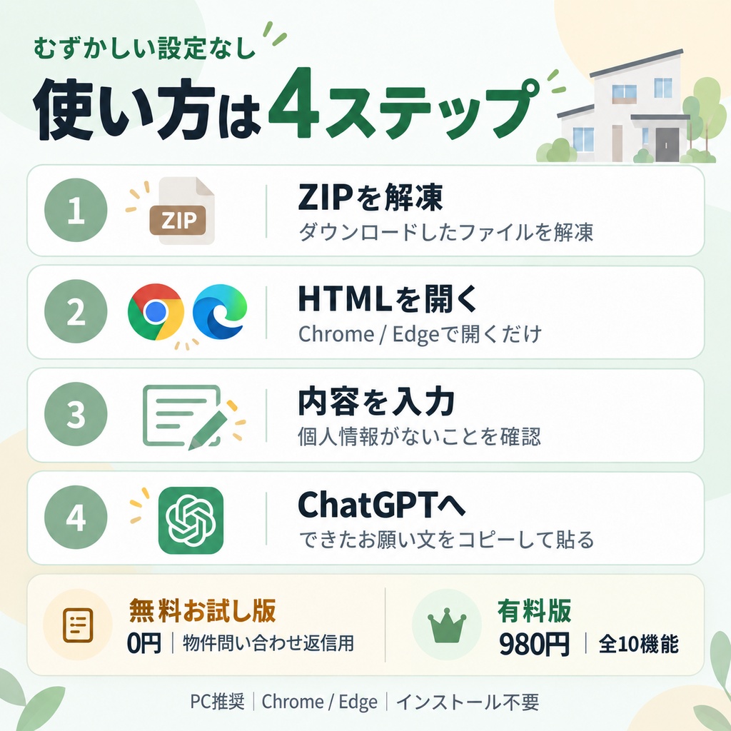 不動産文らく|不動産会社・賃貸管理・仲介向け文章作成サポート【無料お試し版あり】