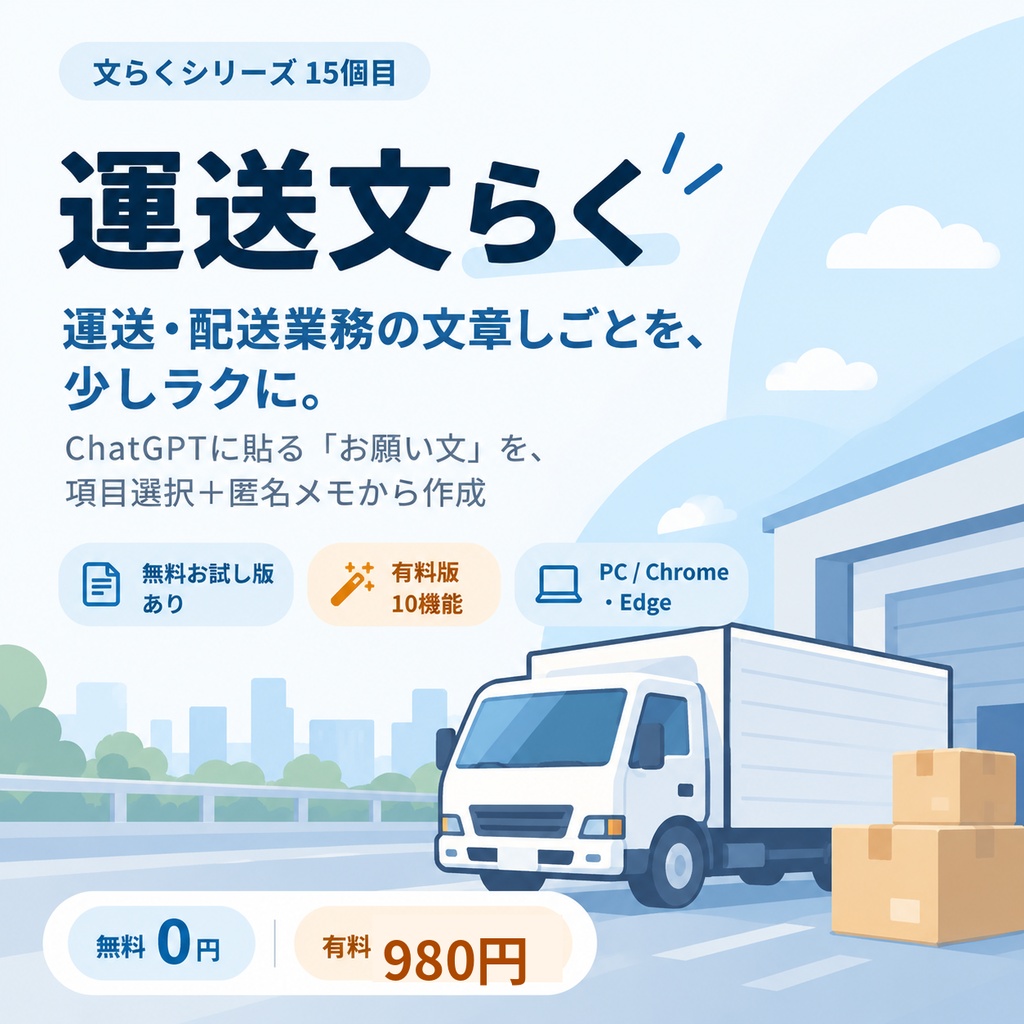 運送文らく｜運送会社・配送事業者向け文章作成サポート【無料お試し版あり】