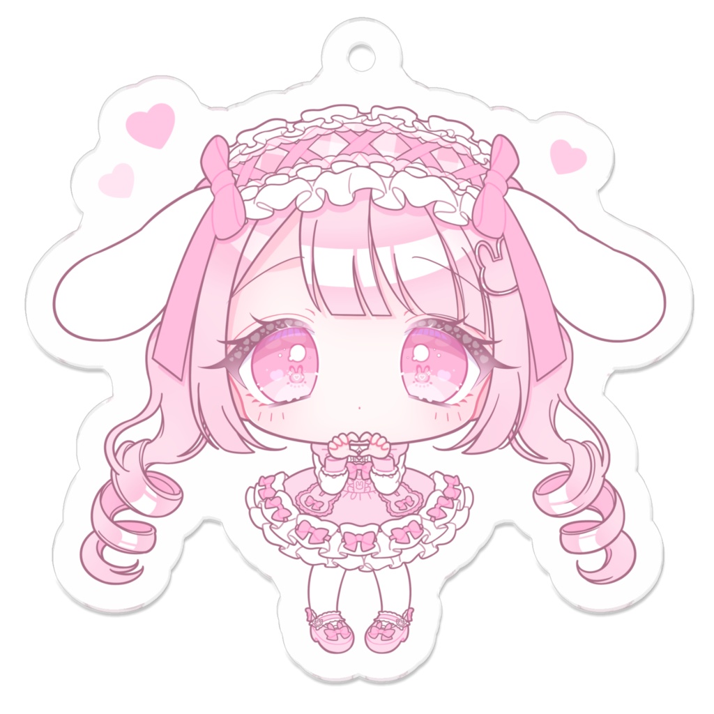 桃兎ねんね アクリルキーホルダー（ハート）