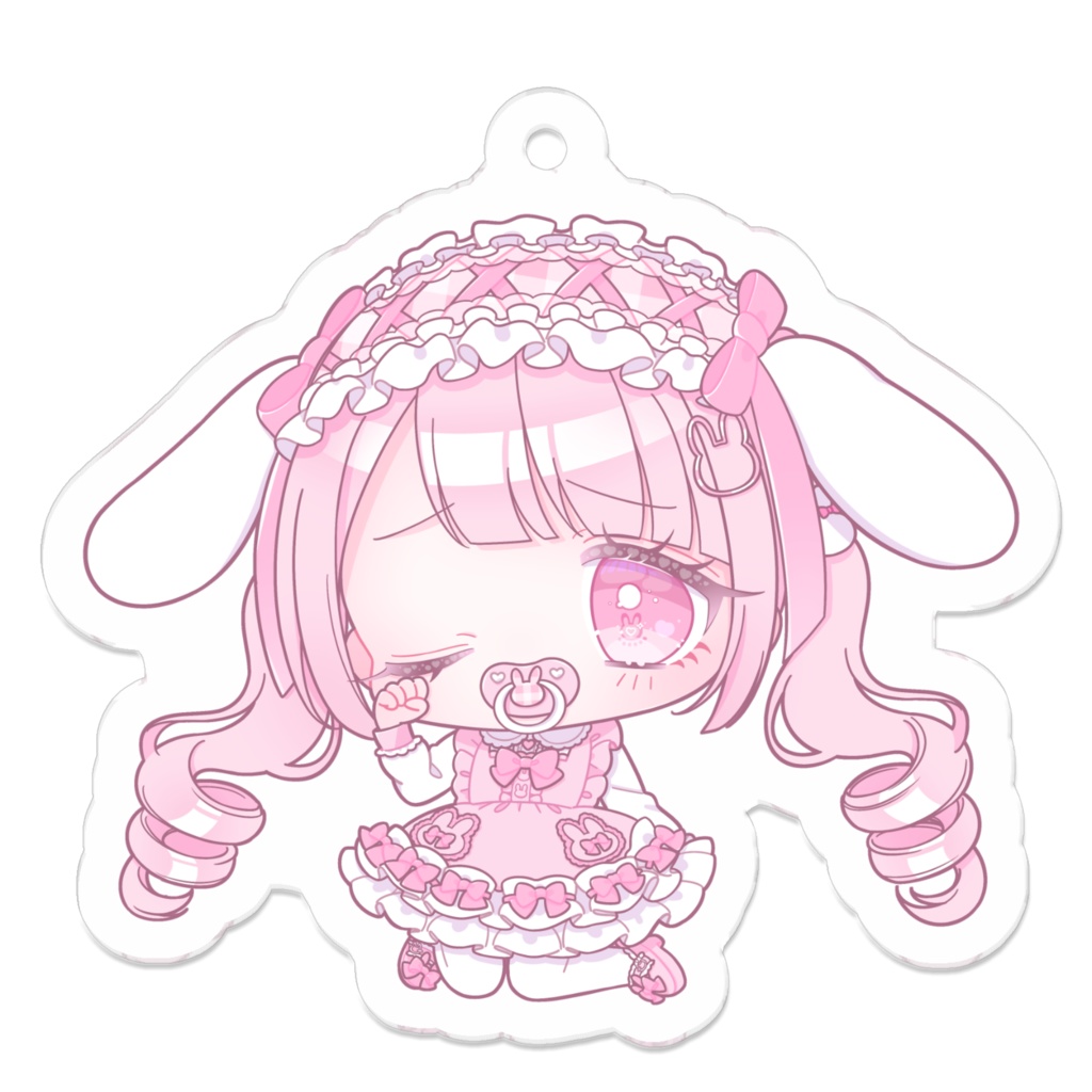 桃兎ねんね アクリルキーホルダー(ねむい)