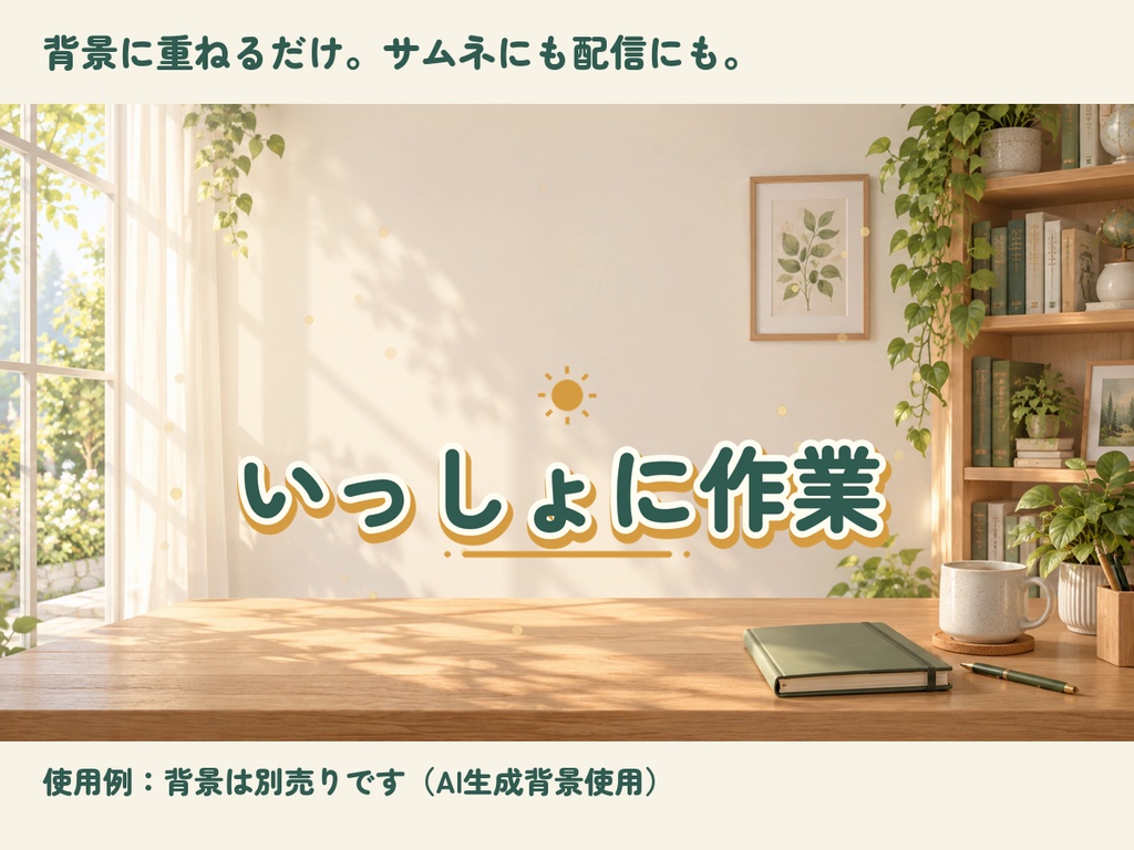 【無料版あり】朝活・勉強・作業配信の文字素材セット|12種類×2色・透過PNG|サムネ・配信向け
