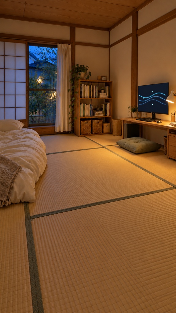 【無料版あり】夕暮れの和室配信部屋|縦型9:16・動く10秒ループ背景|A-12V