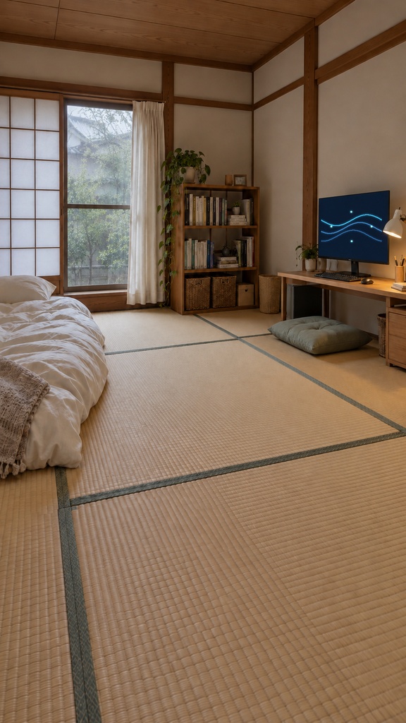 【無料版あり】雨の日の和室配信部屋|縦型9:16・動く10秒ループ背景|A-13V