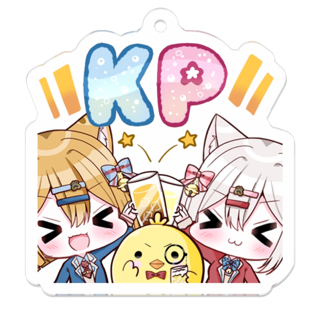 【ぽちたま】メンシプスタンプ KP【乾杯】アクリルキーホルダー(小)