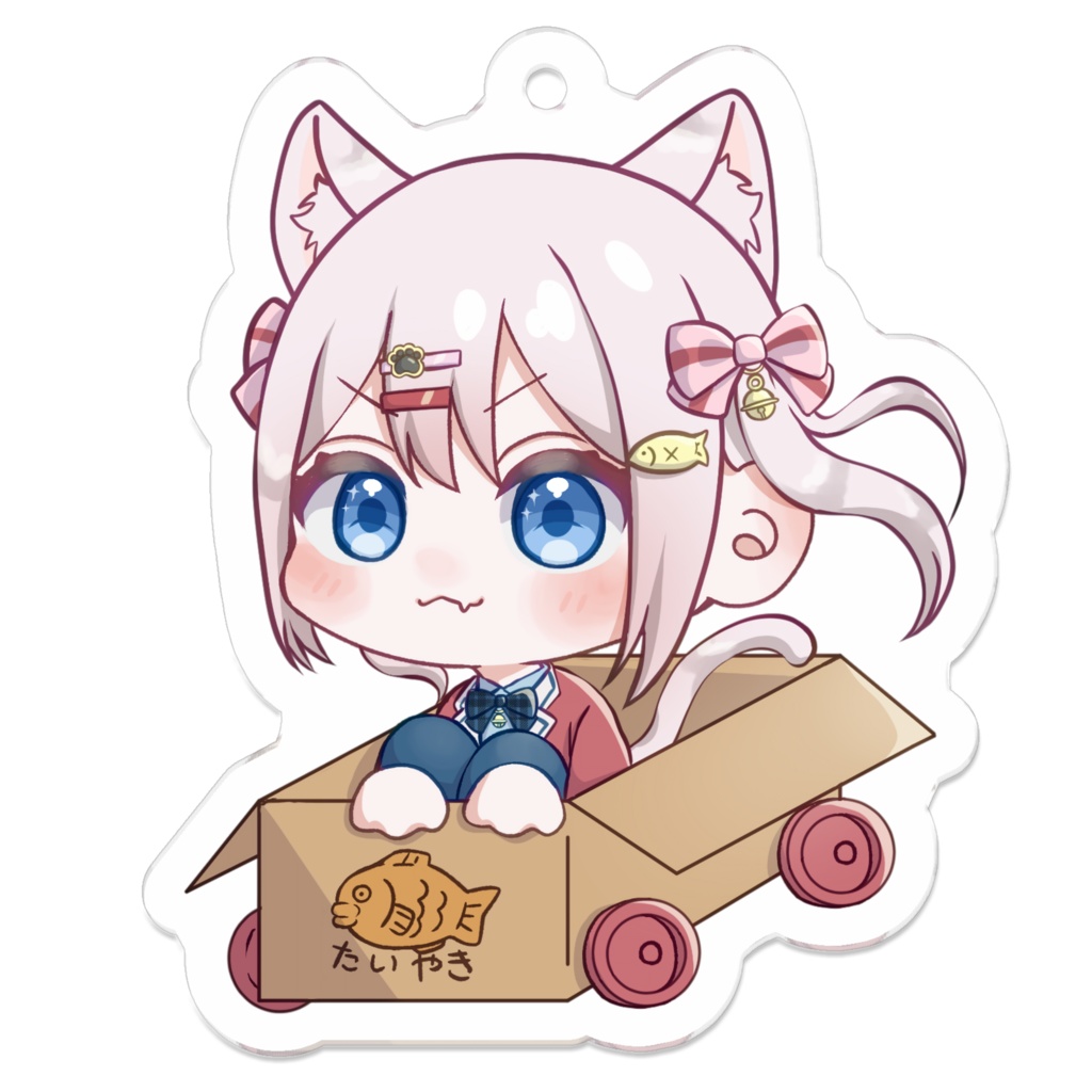 【ぽちたま】猫雪たま　たいやき号アクリルキーホルダー(小)