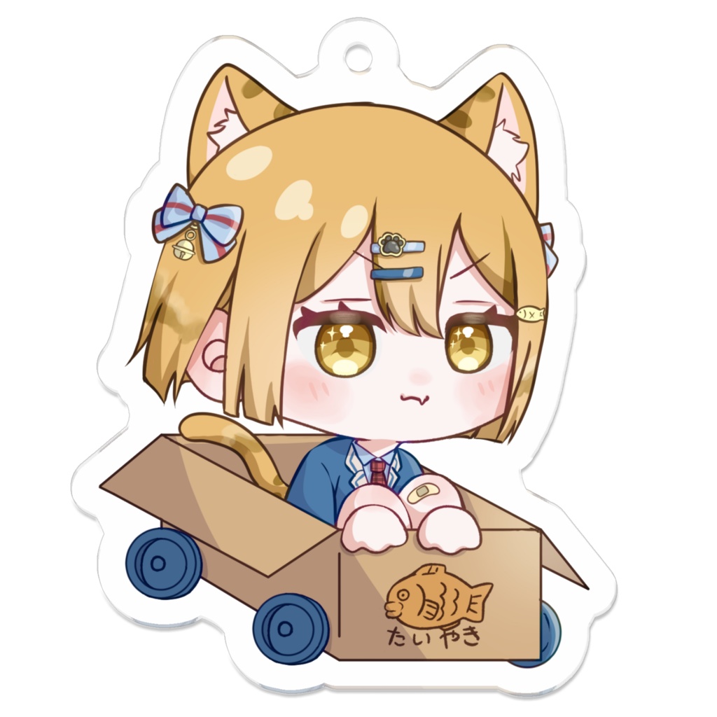 【ぽちたま】猫雪ぽち たいやき号アクリルキーホルダー(小)