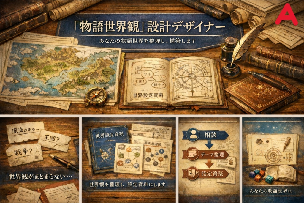 【創作相談】　「世界観」設計セッション　プランA　セッション90分