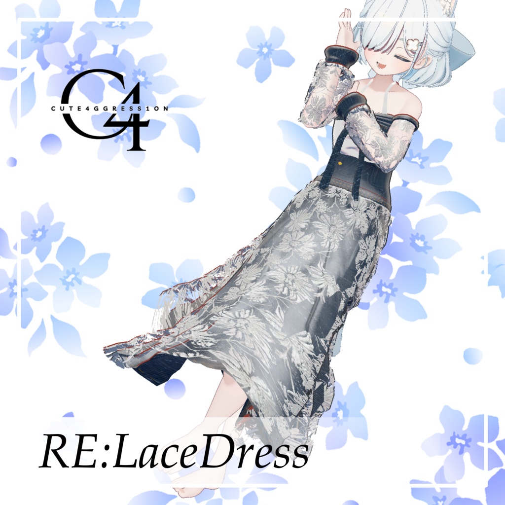 【5Avater対応】RE:LaceDress【MA対応・VRC想定衣装】