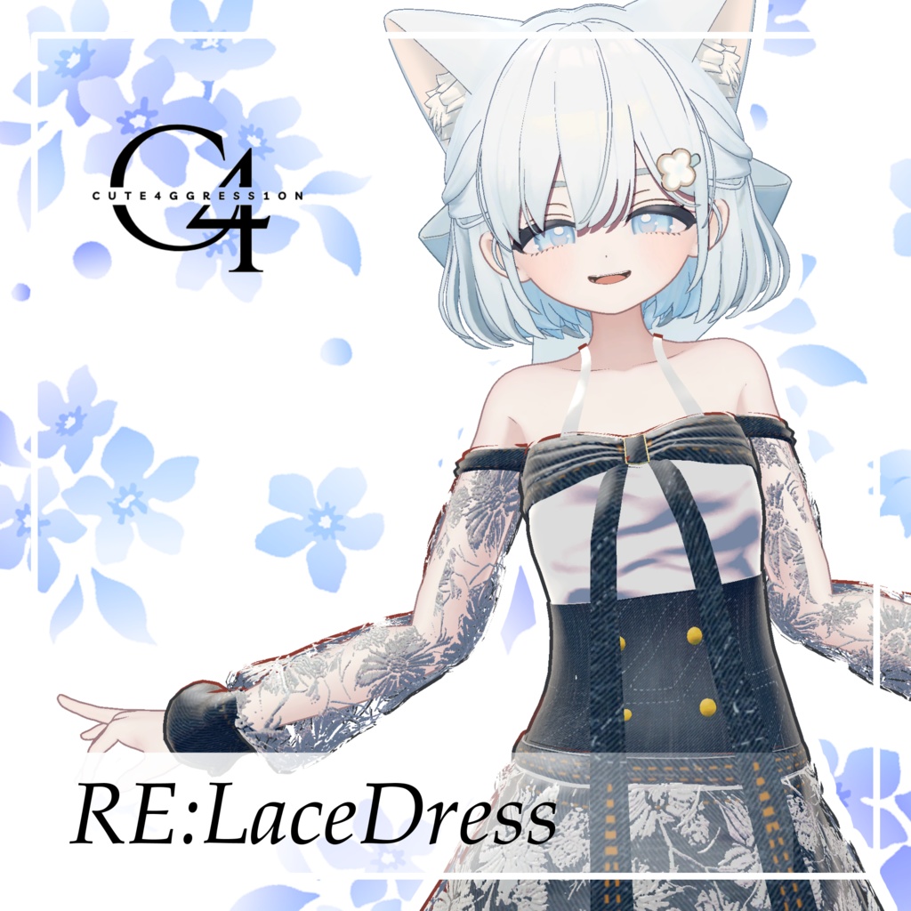 【5Avater対応】RE:LaceDress【MA対応・VRC想定衣装】