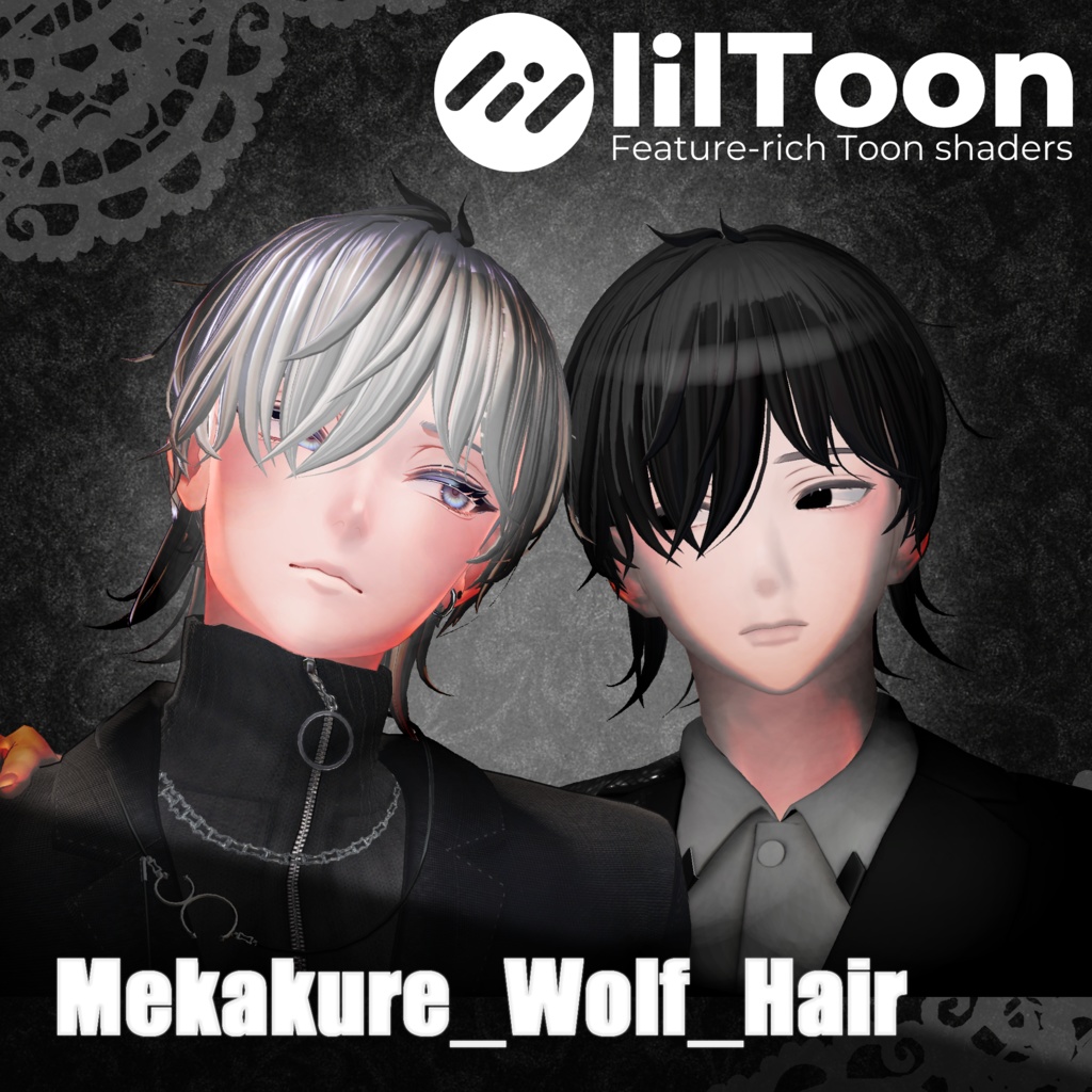 【12アバター対応予定】Mekakure_Wolf_Hair【VRC-Hair】
