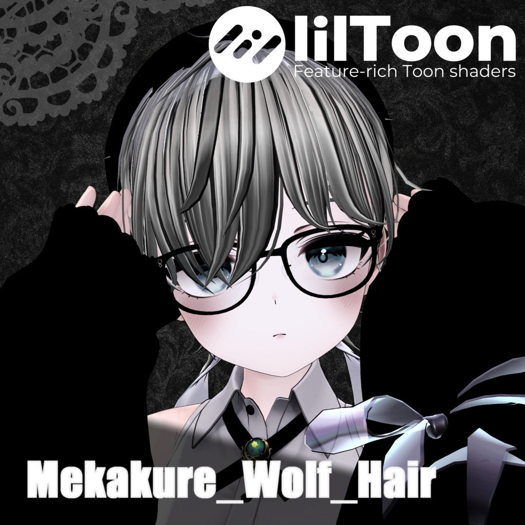 【12アバター対応予定】Mekakure_Wolf_Hair【VRC-Hair】