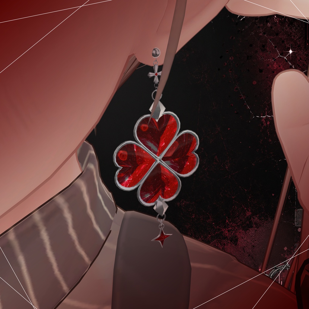 【期間限定無料配布】Clover pierced earrings【VRC向けAccessory】