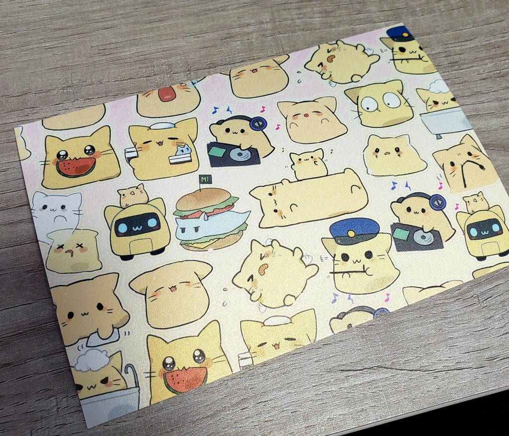 たくさんblobcatきらきらポストカード