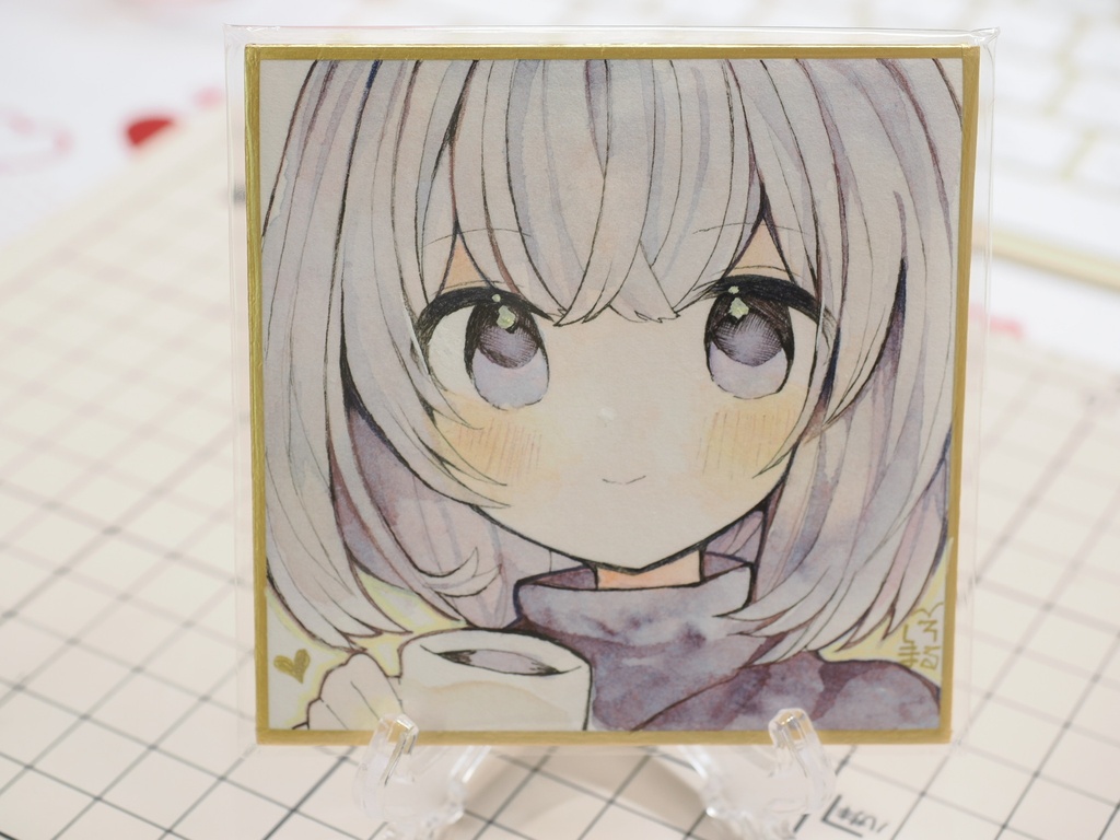 【豆色紙】透明水彩原画（ほっと一息）