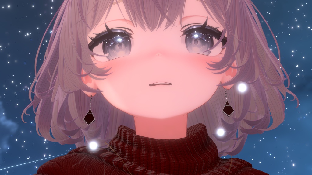 【無料配布中】ひし形ピアス【パーティクルあり、Physborn対応】