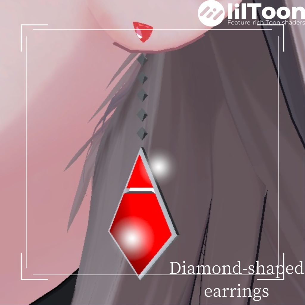 【無料配布中】ひし形ピアス【パーティクルあり、Physborn対応】