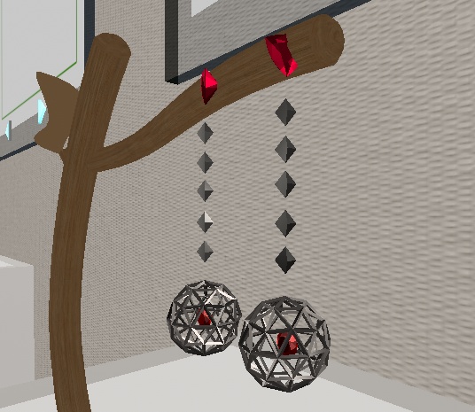 浮遊宝石ピアス【ユラユラ、アニメーションあり】