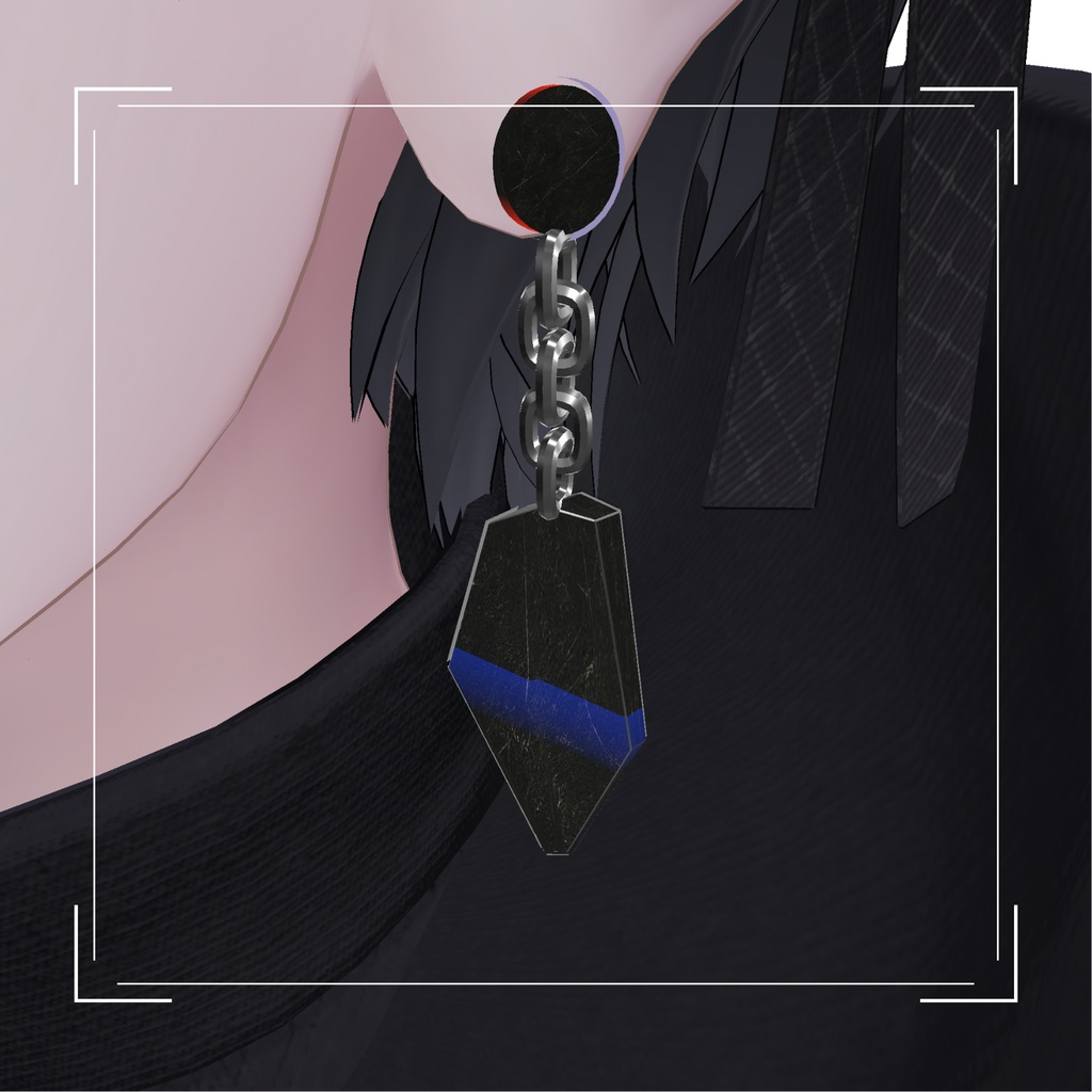 【流れる青光】断片 -DANPEN-【ピアス】