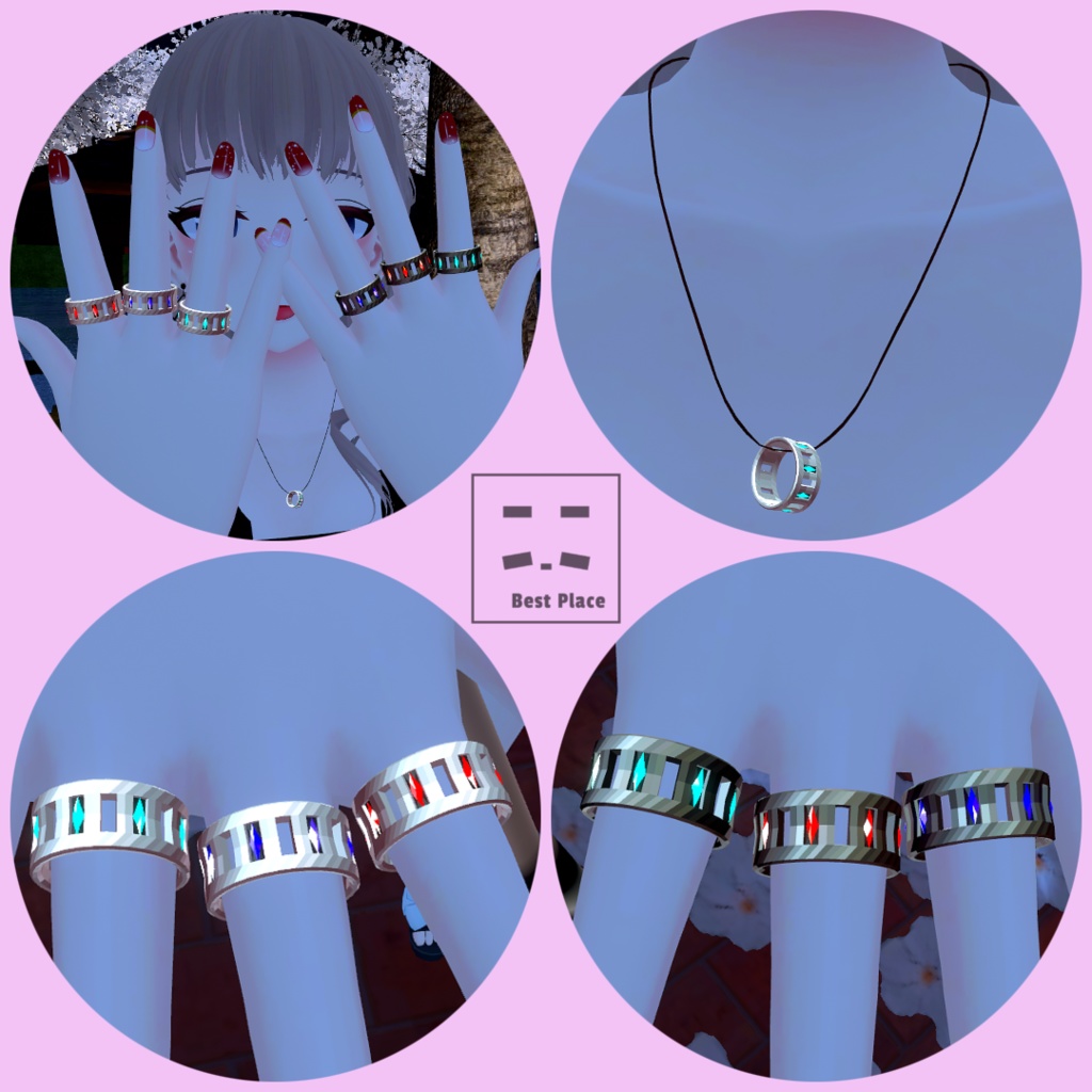 VRChat] [Transferable to 1 person as a gift]Coliseum ring&necklace FBX ...