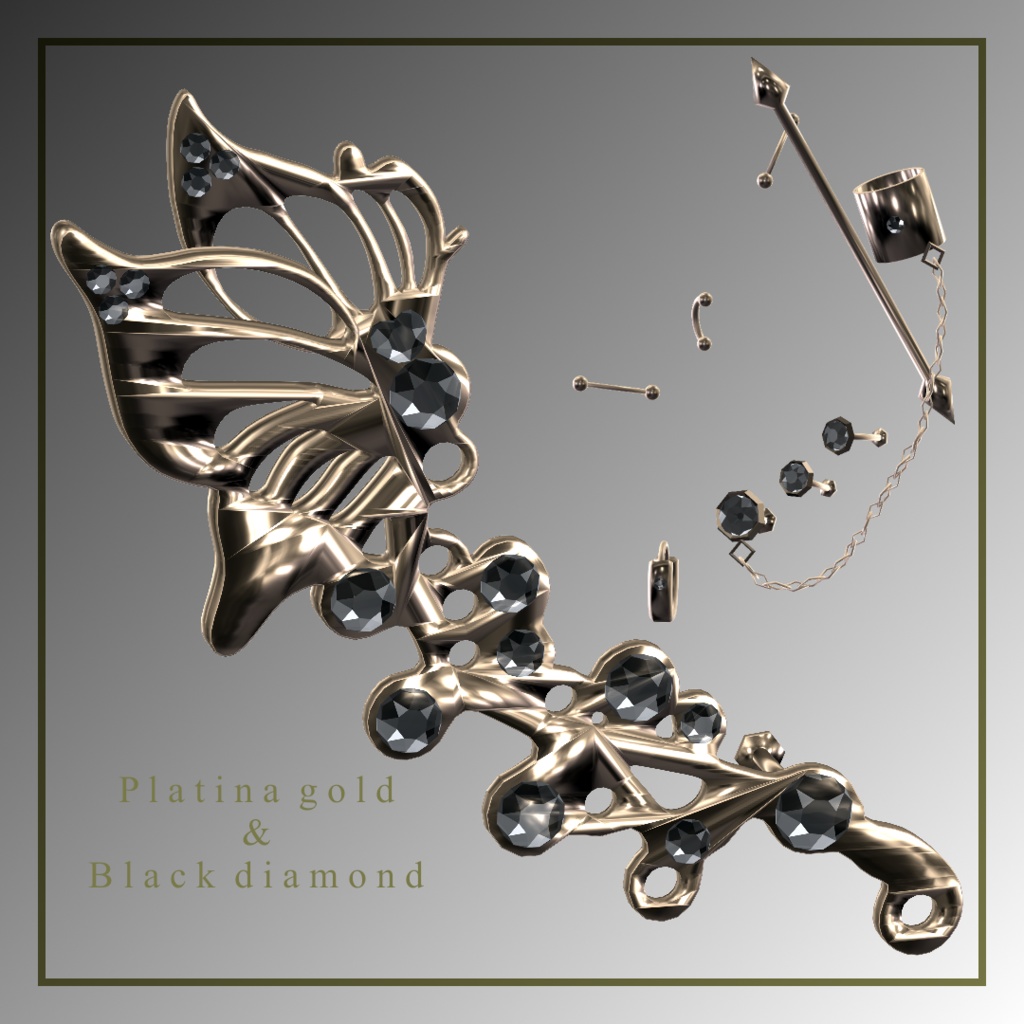 💎VRChat accessory💎 Punk style earring set【8Color×8Color MA 16Avatar対応】