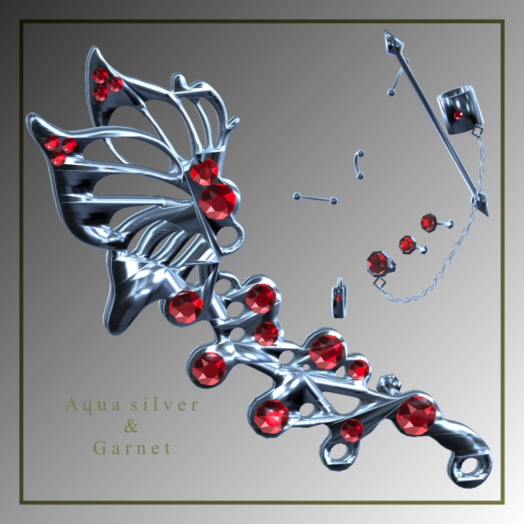 💎VRChat accessory💎 Punk style earring set【8Color×8Color MA 16Avatar対応】