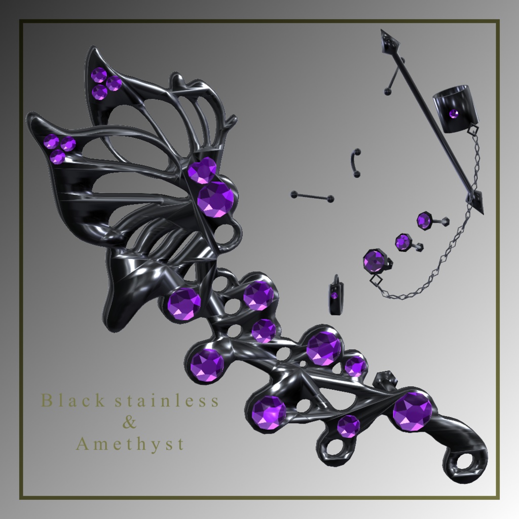 💎VRChat accessory💎 Punk style earring set【8Color×8Color MA 16Avatar対応】