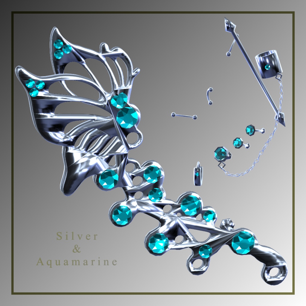 💎VRChat accessory💎 Punk style earring set【8Color×8Color MA 16Avatar対応】