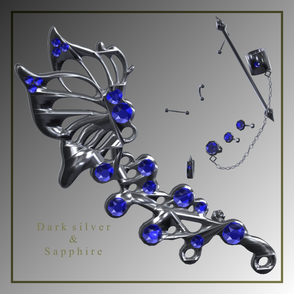 💎VRChat accessory💎 Punk style earring set【8Color×8Color MA 16Avatar対応】